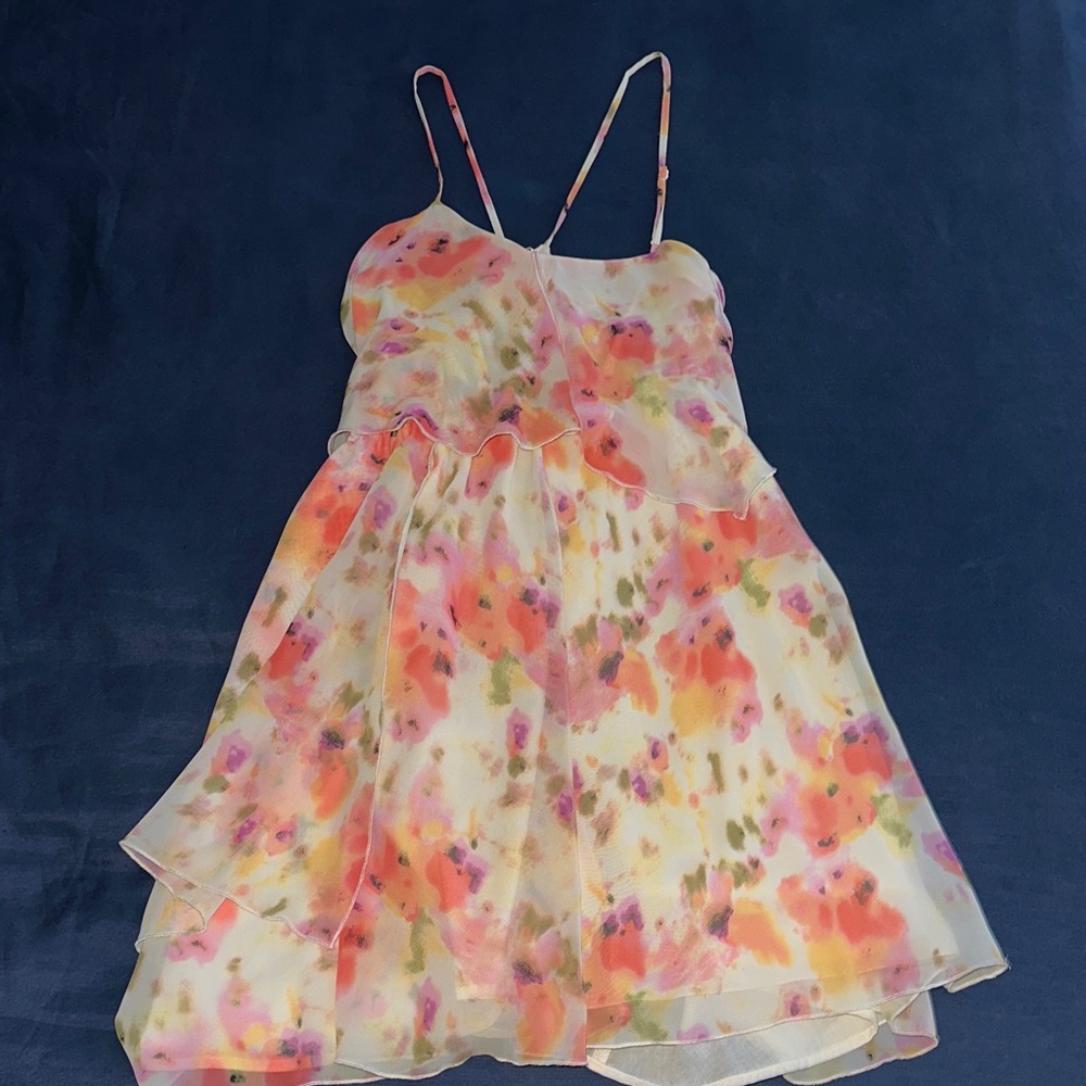 Guess Chiffon Floral Mini Dress with straps